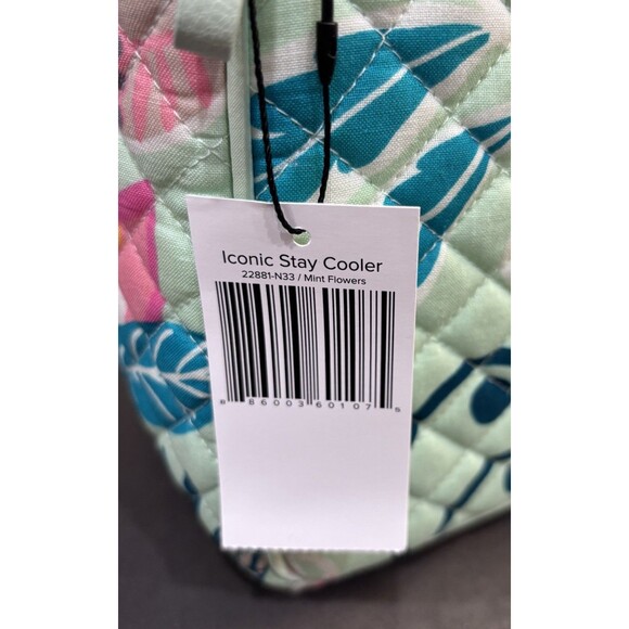 Vera Bradley Iconic Stay Cooler Lunch - Mint Flowers NWT School Box Bag Dinner - Picture 9 of 9